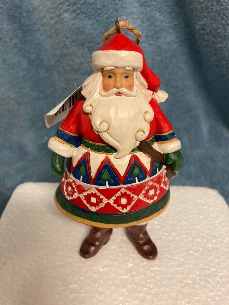 Enesco Jim Shore Heartwood Creek Lapland Santa with Satchel Christmas Ornament 6009458 Enesco Jim Shore Heartwood Creek Lapland Santa with Satchel Christmas Ornament 6009458